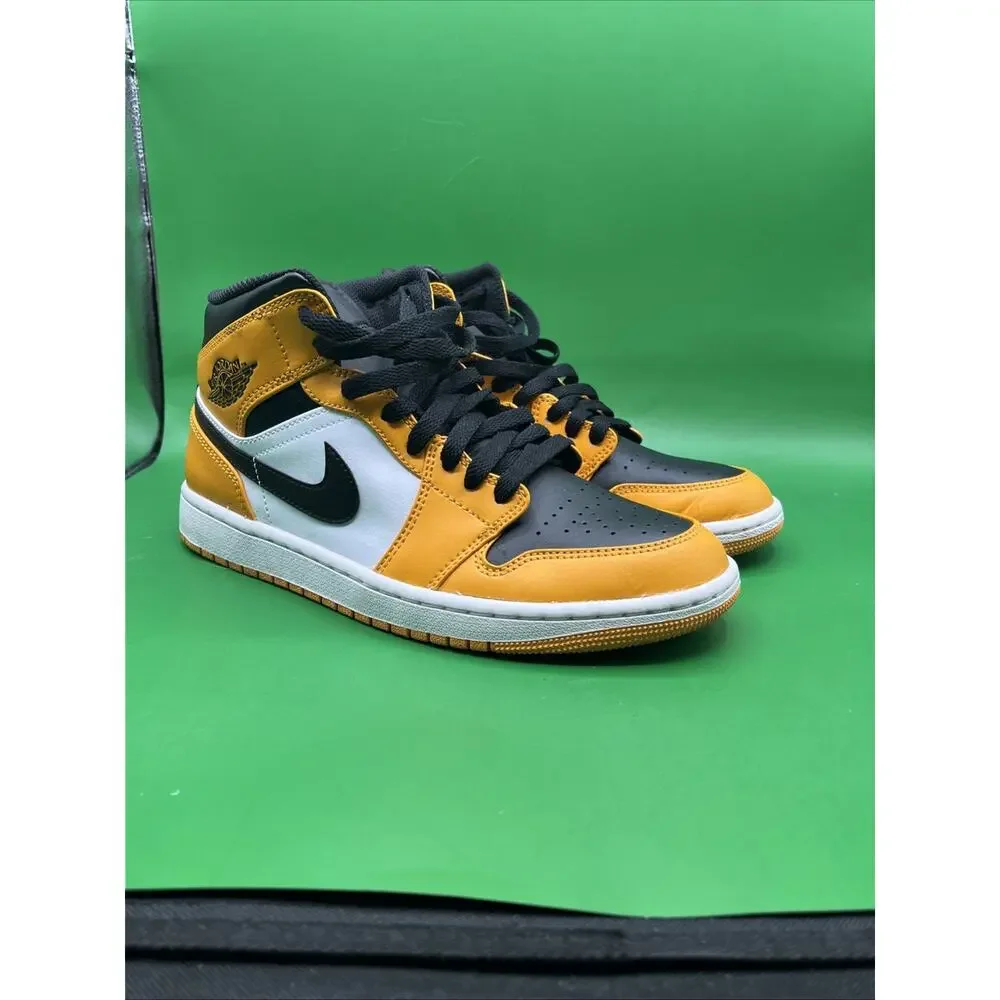 Nike Air Jordan 1 Mid Yellow Ochre White Black DQ8426-701 Men’s Size 8
